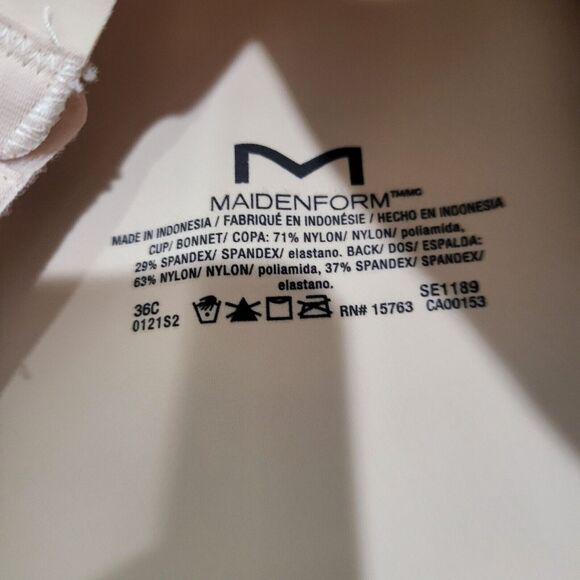Maidenform Bra 36C Womens Wire free Padded Adjustable Straps Tan - Picture 7 of 7